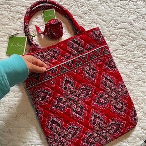 Vera Bradley Skinny Tote in Frankly Scarlet